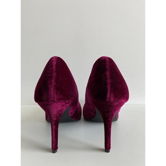 Apt 9 Womens Velvet Pumps Heels Stilettos Burgundy Deep Pink Red Size 10M - Picture 3 of 10